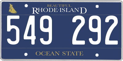 RI license plate 549292