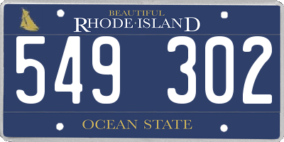 RI license plate 549302