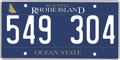 RI license plate 549304