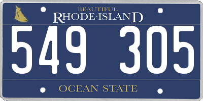 RI license plate 549305