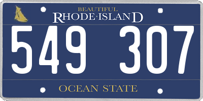 RI license plate 549307