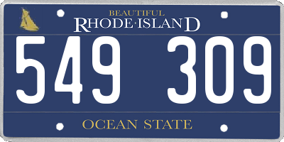 RI license plate 549309