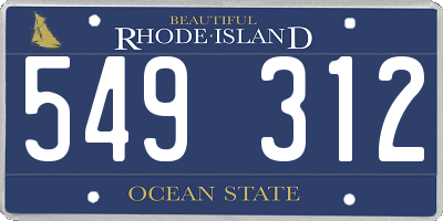 RI license plate 549312