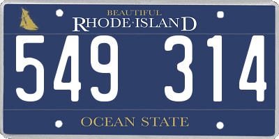 RI license plate 549314