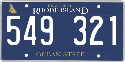 RI license plate 549321