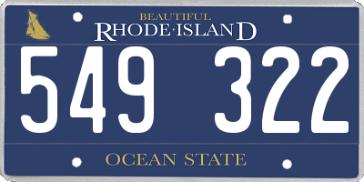 RI license plate 549322