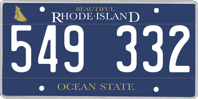 RI license plate 549332