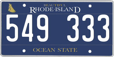 RI license plate 549333