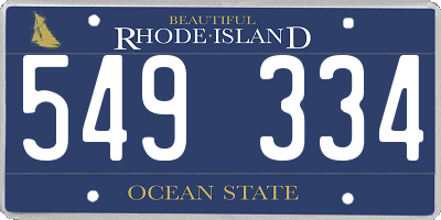 RI license plate 549334