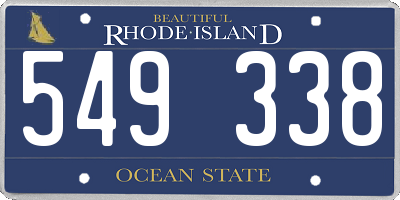 RI license plate 549338