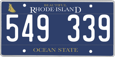 RI license plate 549339