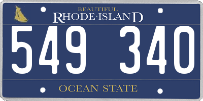 RI license plate 549340