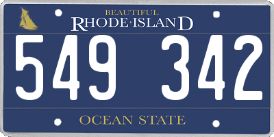 RI license plate 549342