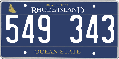 RI license plate 549343