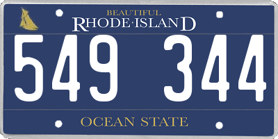 RI license plate 549344