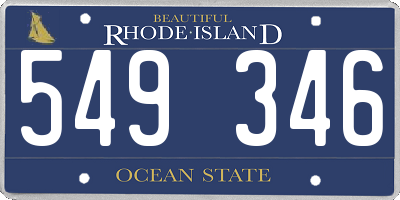 RI license plate 549346