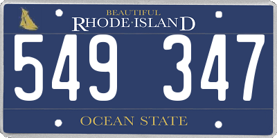 RI license plate 549347