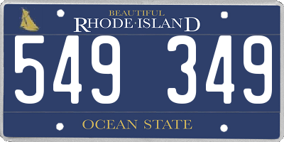 RI license plate 549349