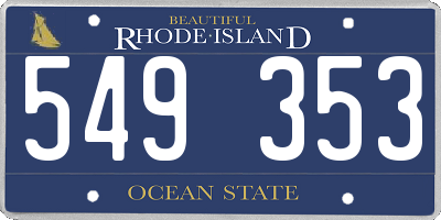 RI license plate 549353