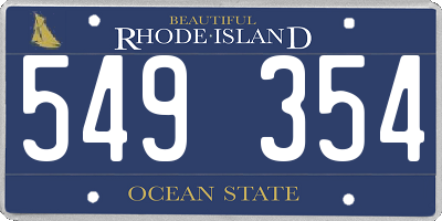 RI license plate 549354