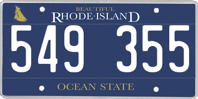 RI license plate 549355