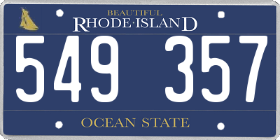 RI license plate 549357