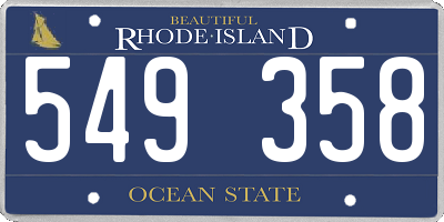 RI license plate 549358