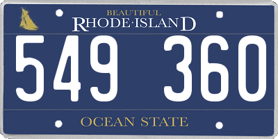 RI license plate 549360