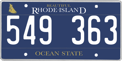 RI license plate 549363