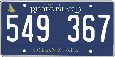 RI license plate 549367