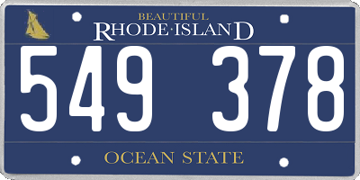RI license plate 549378