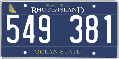 RI license plate 549381