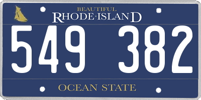 RI license plate 549382