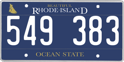 RI license plate 549383
