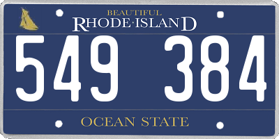 RI license plate 549384