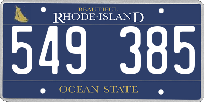 RI license plate 549385