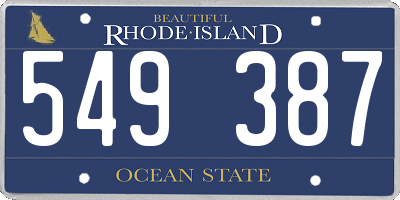 RI license plate 549387