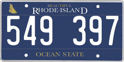 RI license plate 549397