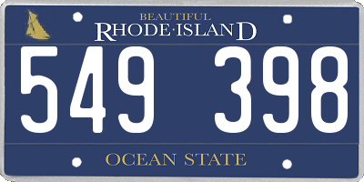 RI license plate 549398