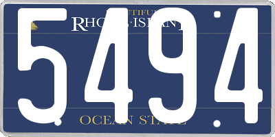 RI license plate 5494