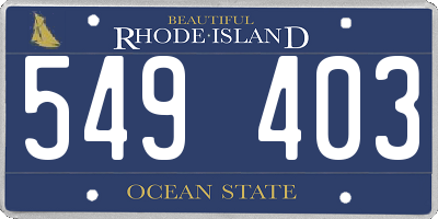 RI license plate 549403