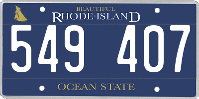 RI license plate 549407