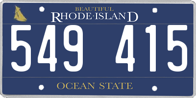 RI license plate 549415