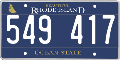 RI license plate 549417