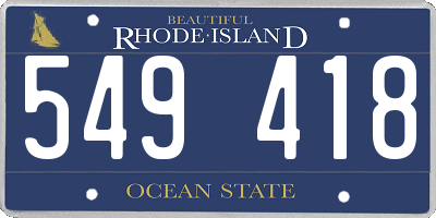 RI license plate 549418