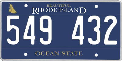 RI license plate 549432