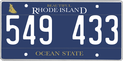 RI license plate 549433