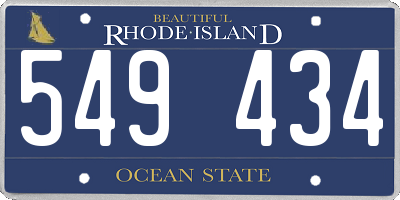 RI license plate 549434