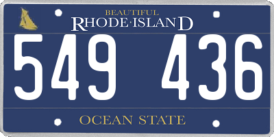 RI license plate 549436