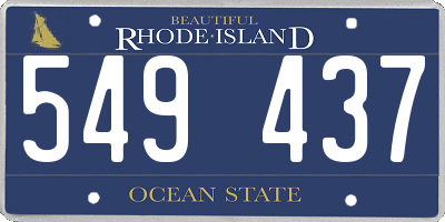 RI license plate 549437